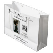 現代風ヘアサロン 小規模事業 QRコード ラージペーパーバッグ (正面アングル)