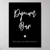 現代風モダンなブラックウェディング ポップコーンバー看板 ポスター (正面)