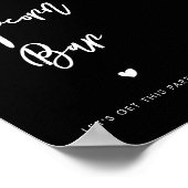 現代風モダンなブラックウェディング ポップコーンバー看板 ポスター (角)