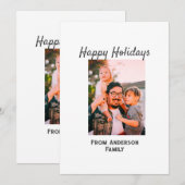 現代風ラブホリデー家族写真 招待状 (正面/裏面)