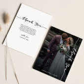 現代風感謝の言葉 シンプルな結婚式の写真 サンキューカード