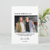 現代風2枚組写真の伴郎募集案内 招待状 (スタンド正面)