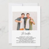 現代風2枚組写真の伴郎募集案内 招待状 (裏面)