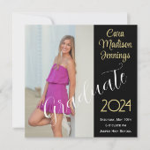 現代風 カスタム フォト シンプル 卒業 招待状 (正面)