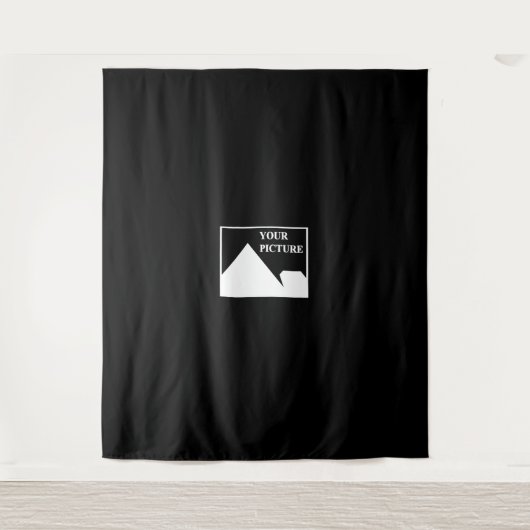 現代風 シンプル オリジナル ウェディング フォトを作成 タペストリー (正面)