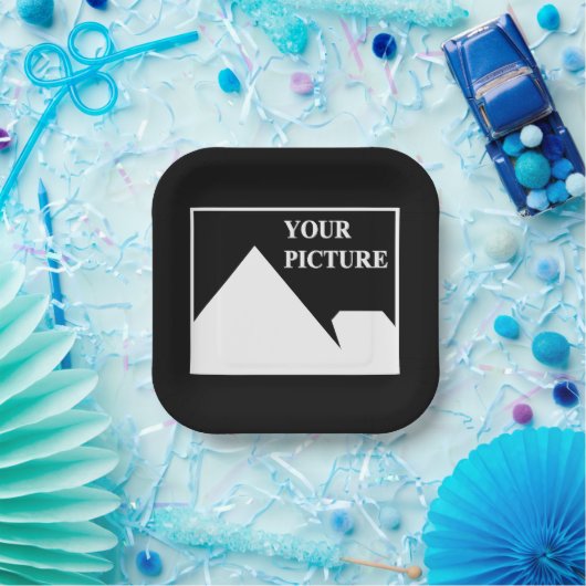 現代風 シンプル オリジナル ウェディング フォトを作成 ペーパープレート (パーティー)