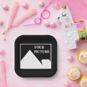 現代風 シンプル オリジナル ウェディング フォトを作成 ペーパープレート (パーティー)