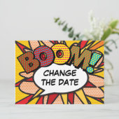 現代風 変更日 楽しい コミックブック セーブザデート (スタンド正面)