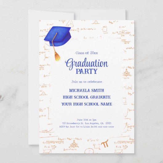 現代高校の数学卒業 招待状 (正面)