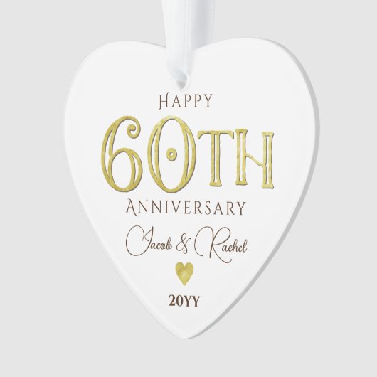 現代60周年記念ゴールド記念ウェディング オーナメント (正面)