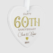 現代60周年記念ゴールド記念ウェディング オーナメント (正面)