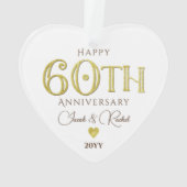 現代60周年記念ゴールド記念ウェディング オーナメント (裏面)