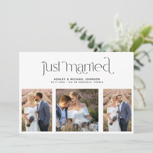 現代 結婚しました 4枚 写真 受け取りのみ ご招待 招待状 (スタンド正面)