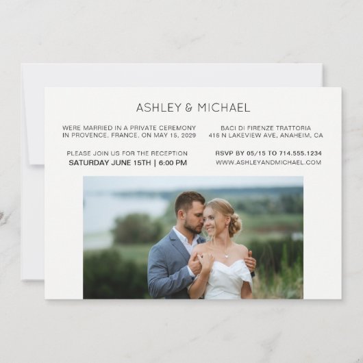 現代 結婚しました 4枚 写真 受け取りのみ ご招待 招待状 (裏面)