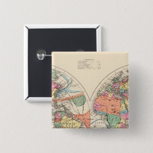 現在と貿易風を持つ世界地図 缶バッジ (正面&裏面)