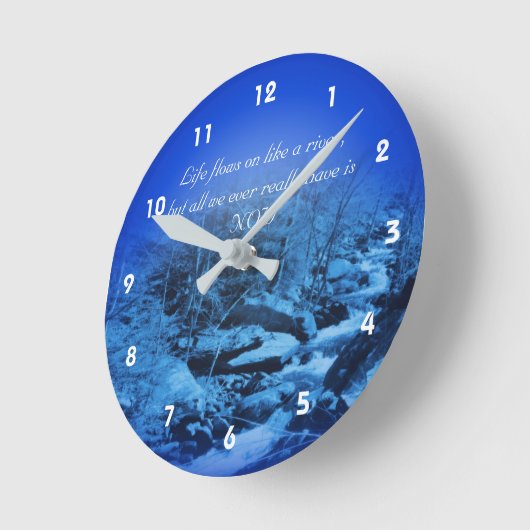 現在に生き感動的る   ラウンド壁時計 (傾斜)