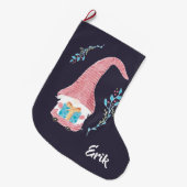 現在のクリスマス格言と赤スウェーデンストッキング ラージクリスマスストッキング (正面 (吊り時))