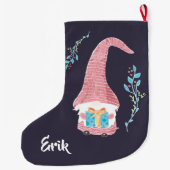 現在のクリスマス格言と赤スウェーデンストッキング ラージクリスマスストッキング (裏面)