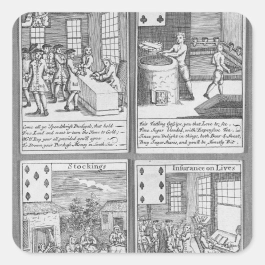 現在のコマーシャルを描いたトランプ スクエアシール (正面)