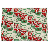 現在のサンタのクリスマスのギフトバッグのお祝いのクリスマス ラージペーパーバッグ (正面)