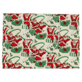 現在のサンタのクリスマスのギフトバッグのお祝いのクリスマス ラージペーパーバッグ (裏面)