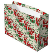 現在のサンタのクリスマスのギフトバッグのお祝いのクリスマス ラージペーパーバッグ (裏面アングル)