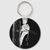 現在のチェーンソーで働く木の外科医アルボリスト キーホルダー (正面)