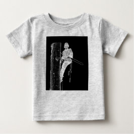 現在のチェーンソーで働く木の外科医アルボリスト ベビーTシャツ