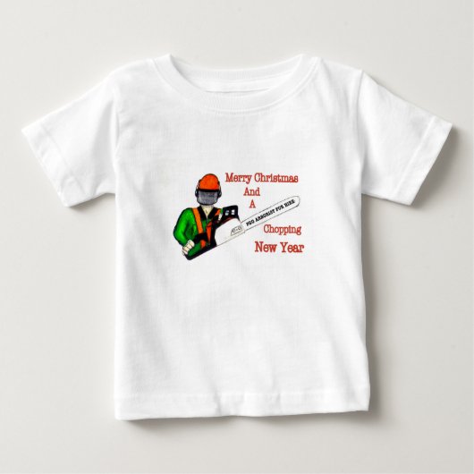 現在のチェーンソーで働く木の外科医アルボリスト ベビーTシャツ (正面)