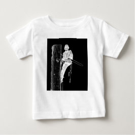 現在のチェーンソーで働く木の外科医アルボリスト ベビーTシャツ