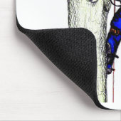 現在のチェーンソーで働く木の外科医アルボリスト マウスパッド (コーナー)