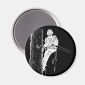 現在のチェーンソーで働く木の外科医アルボリスト マグネット (正面/裏面)