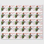 現在のチェーンソーで働く木の外科医アルボリスト ラッピングペーパー (フラット)