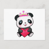 現在のパンダの恋人ファンのギフトのバレンタインデーのハート シーズンポストカード (正面)
