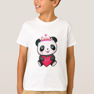 現在のパンダの恋人ファンのギフトのバレンタインデーのハート Tシャツ