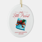 現在のパーソナライズされた妊娠の告知 セラミックオーナメント (右)
