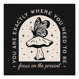 現在のマインドフルネス引用文fairycoreに焦点を合わせる ポスター