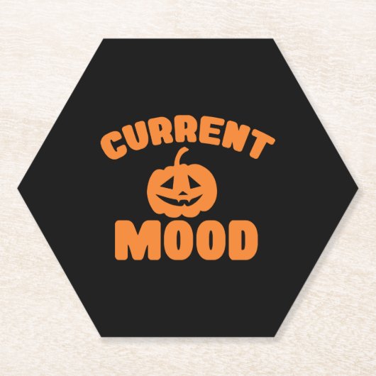 現在のムードおもしろいカボチャのハロウィーン ペーパーコースター (正面)