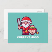 現在のムードサンタと小妖精や小人はがき ポストカード (正面/裏面)