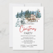 現在のモダン家族のクリスマスのパーティーを持つスレッド 招待状 (正面)