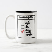 現在の人間関係状態のチェッおもしろいクリスト ツートーンマグカップ (左)