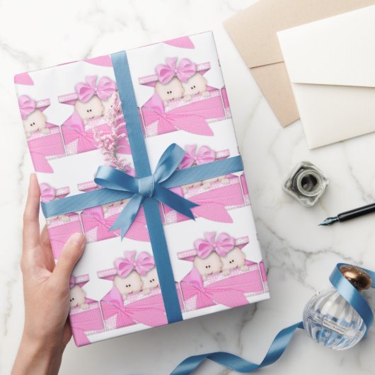 現在の包装で双子の赤ちゃん女の子紙 ラッピングペーパー (ギフト)