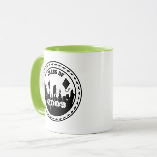 現在の年に変更して学校の色を選択 マグカップ (正面左)