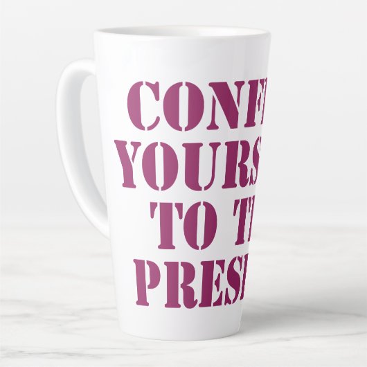 現在の引用文に身を置やる気を起こさせるく カフェラテマグ (左アングル)