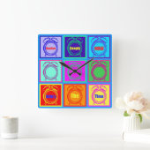 現在の時刻 スクエア壁時計 (ホーム)