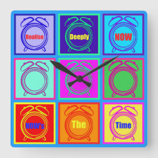 現在の時刻 スクエア壁時計