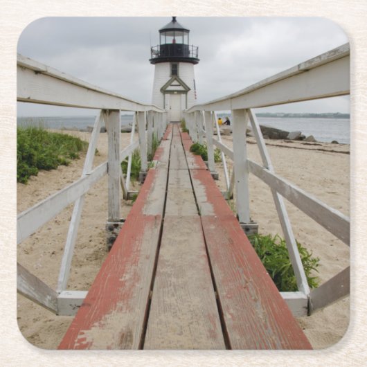 現在の灯台、多くの中で最後の灯台 スクエアペーパーコースター (正面)