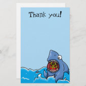 現在の鮫のカスタマイズ可能な静止したありがとう 便箋 (正面/裏面)