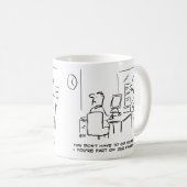 現在はオフィスファミリーに所属していると社員が言った コーヒーマグカップ (正面右)