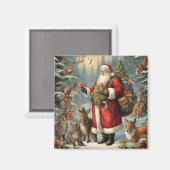 現在ビクトリアンの動物と森林動物のサンタ マグネット (正面/裏面)